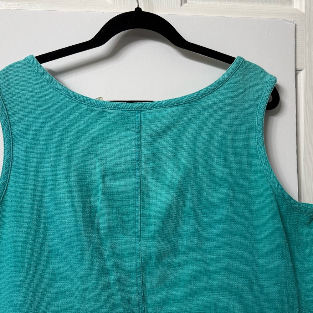 LL Bean, oversized tank, 20, aqua, boat neck w 2 button front, perfect condition - Picture 13 of 14